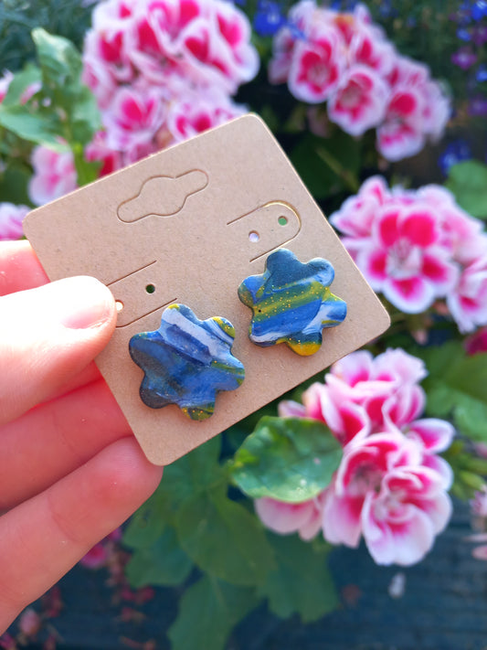 Marble Flower Studs