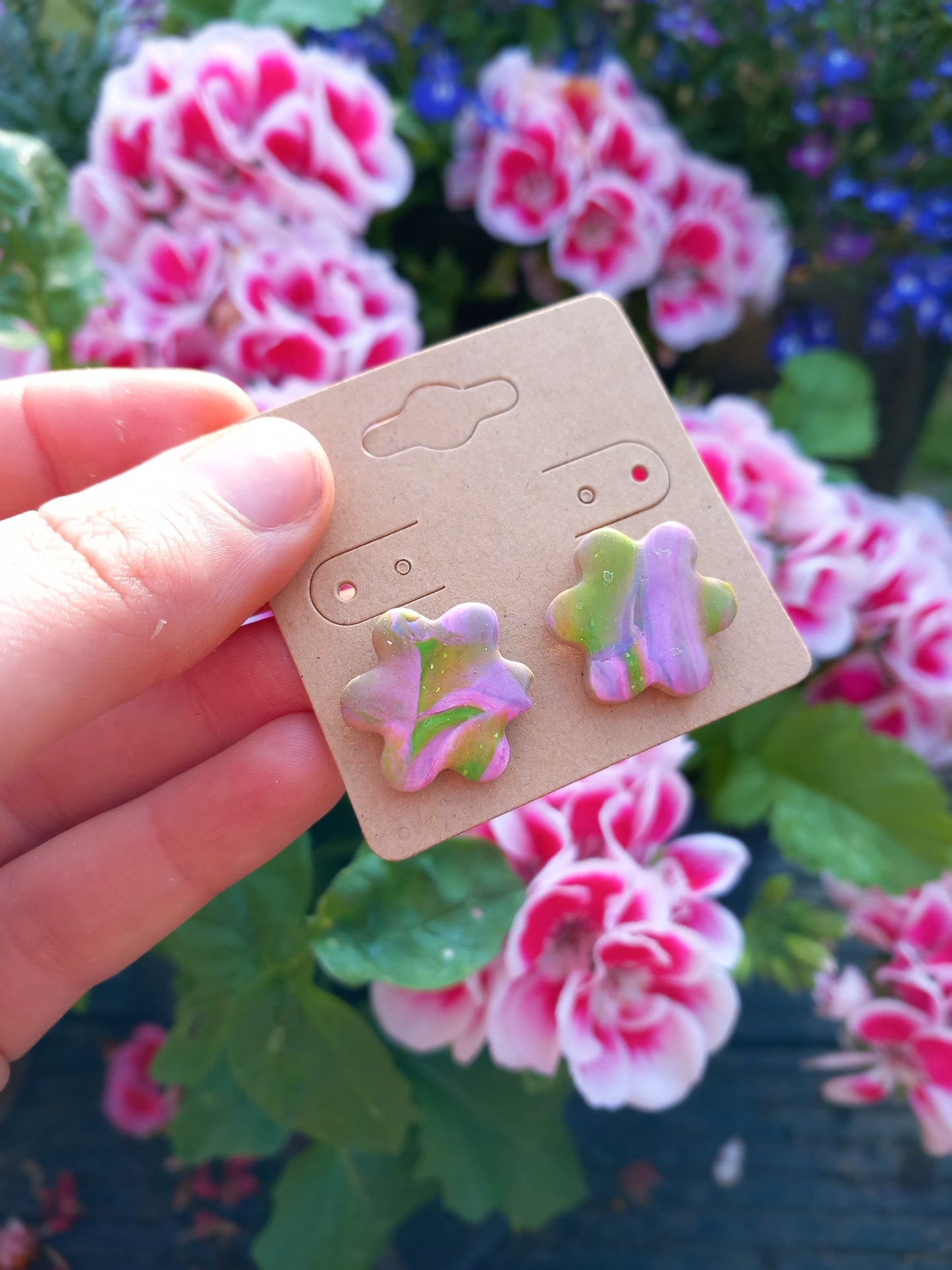 Marble Flower Studs