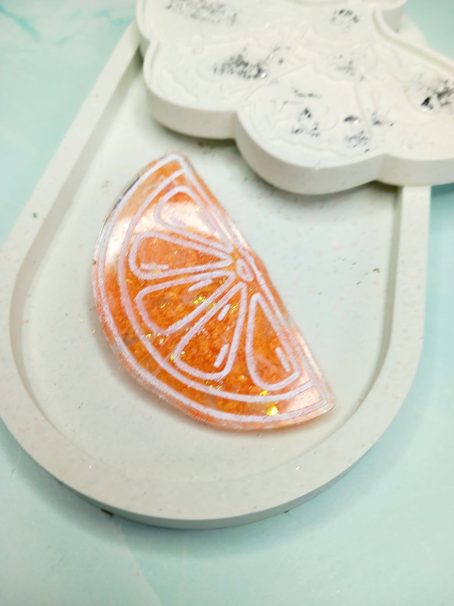 Orange Slice Resin Hair Clip