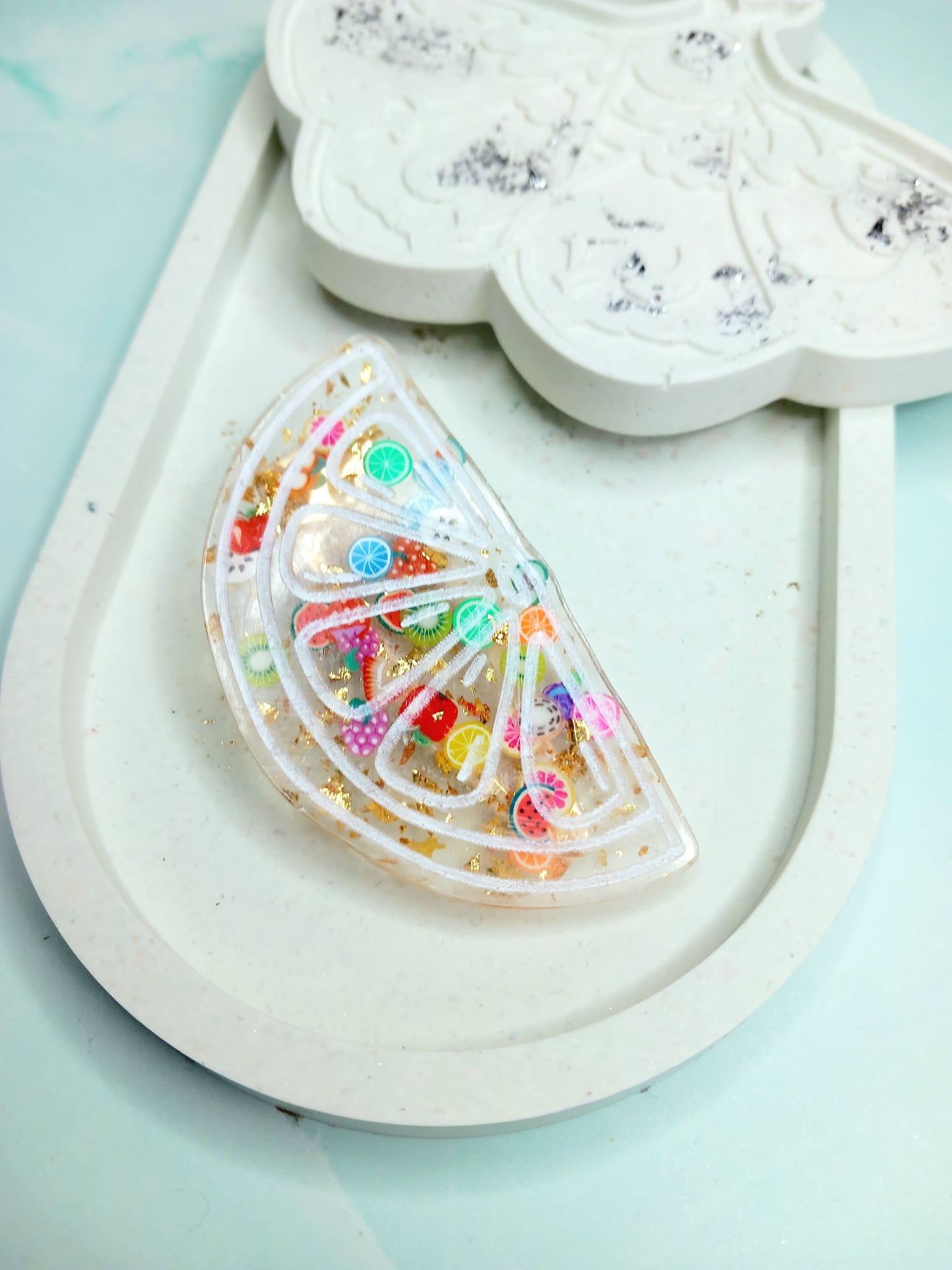 Orange Slice Resin Hair Clip