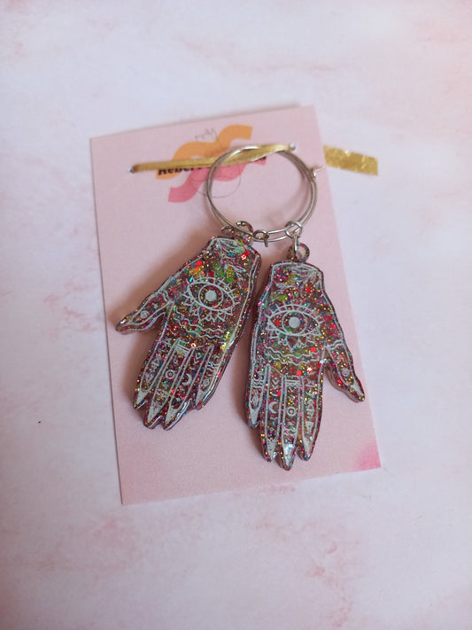 Palmistry Hand Hoop Earrings