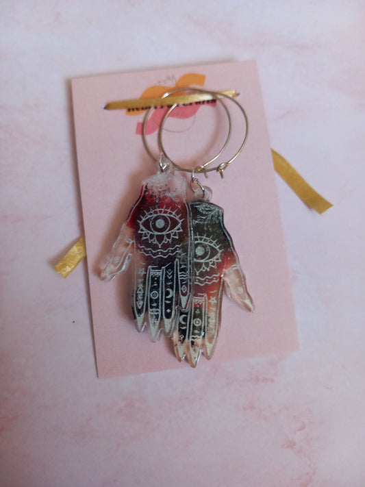 Palmistry Hand Hoop Earrings