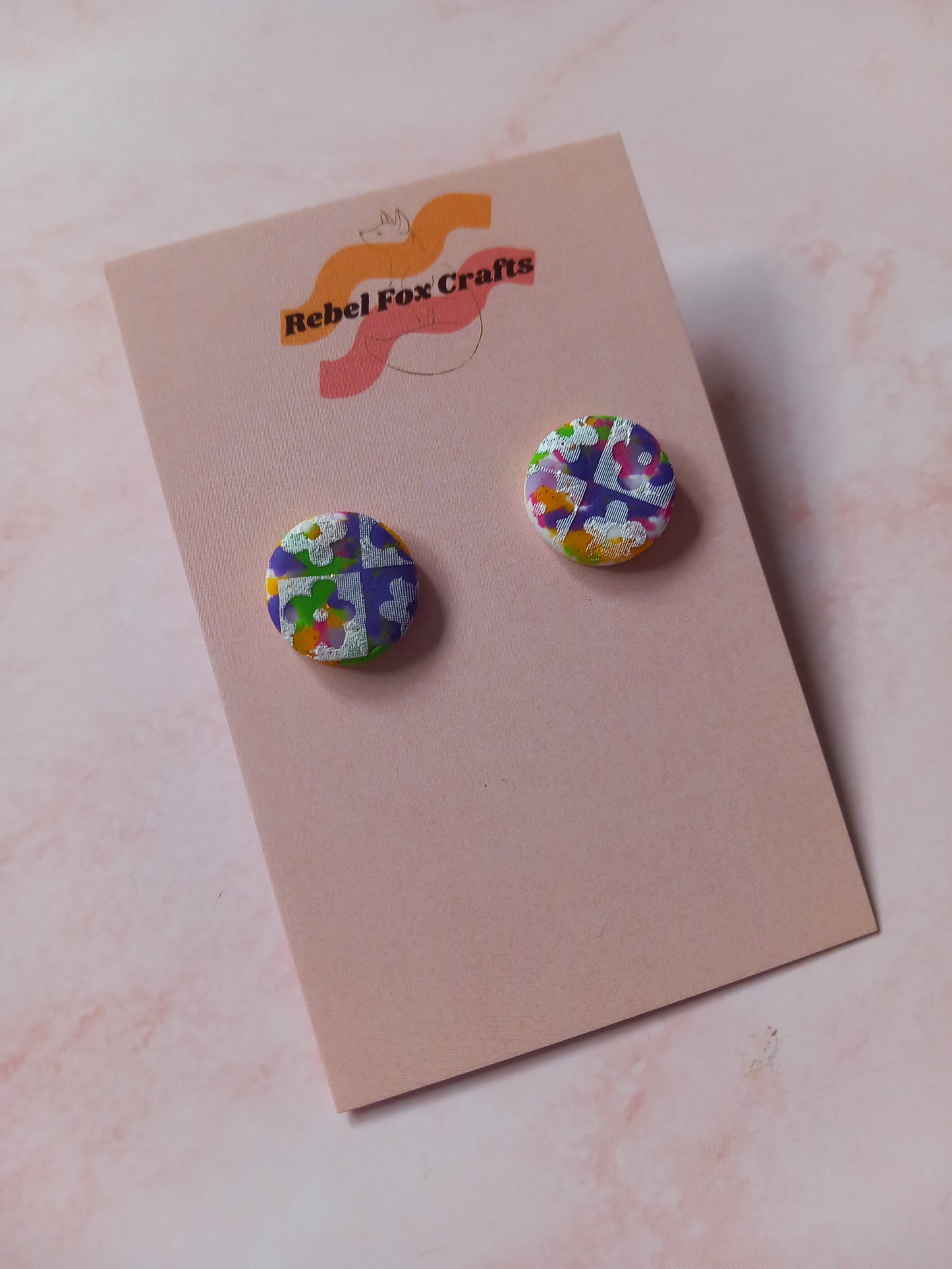 Circle Flower Studs