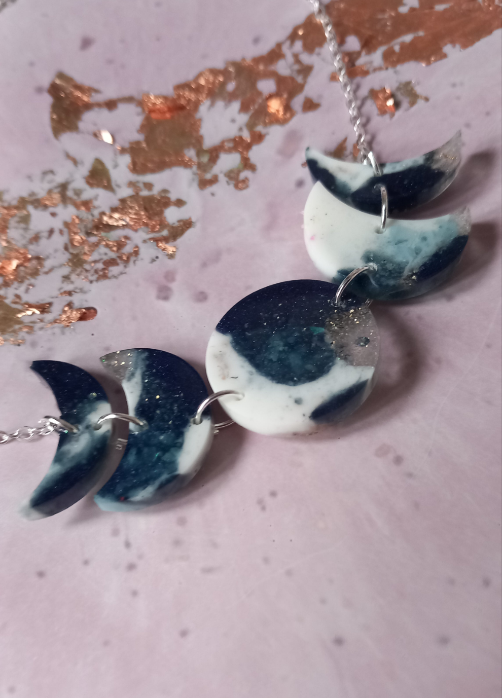 Moon Phase Silver Necklace