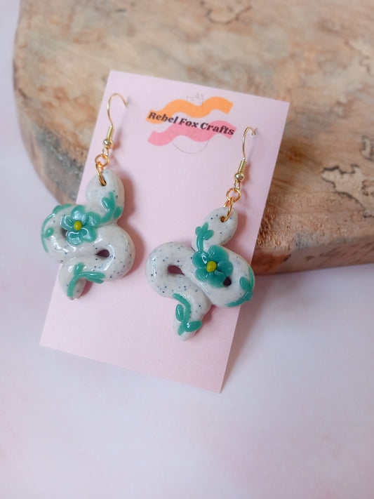 Botanical Snake Earrings