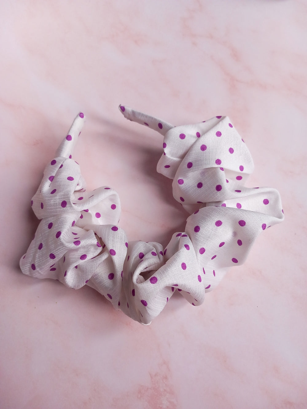 Cream Polkadot Headband