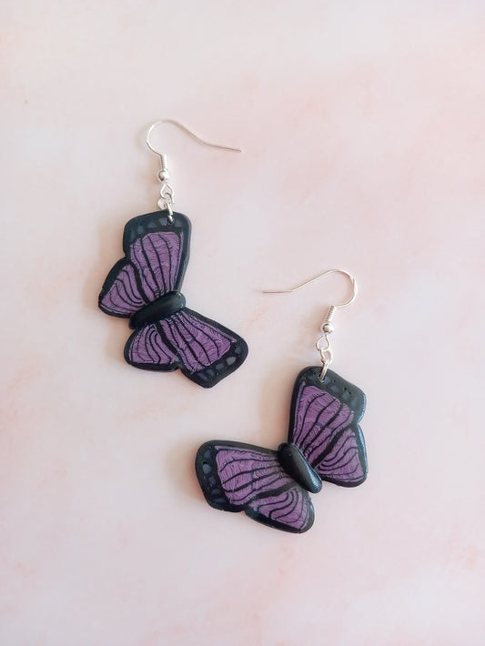 Purple Butterfly Earrings