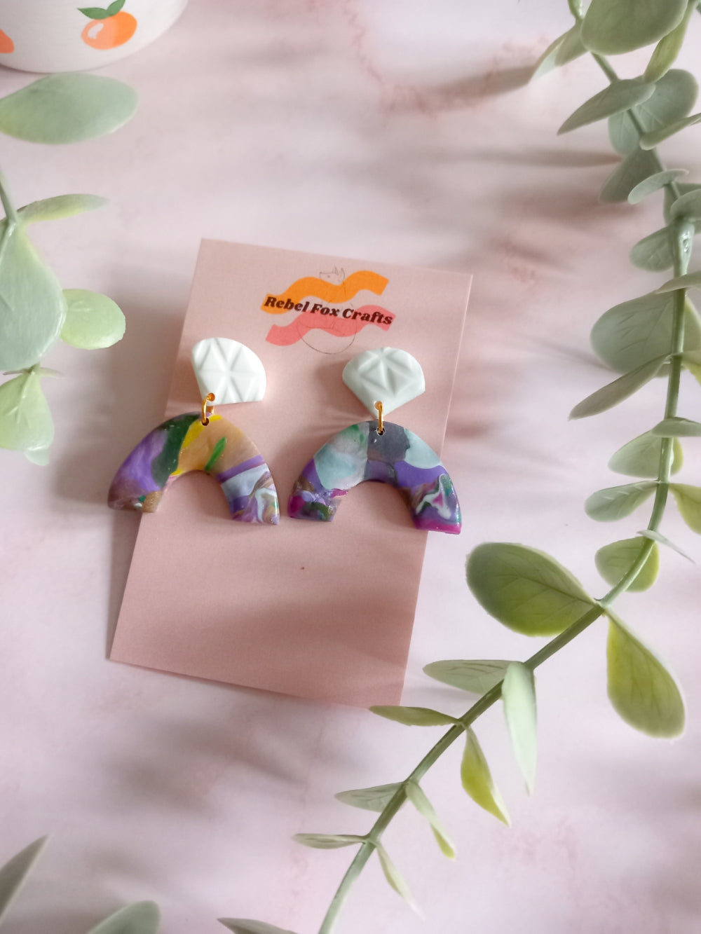Botanical Marble Arch Clay Dangles
