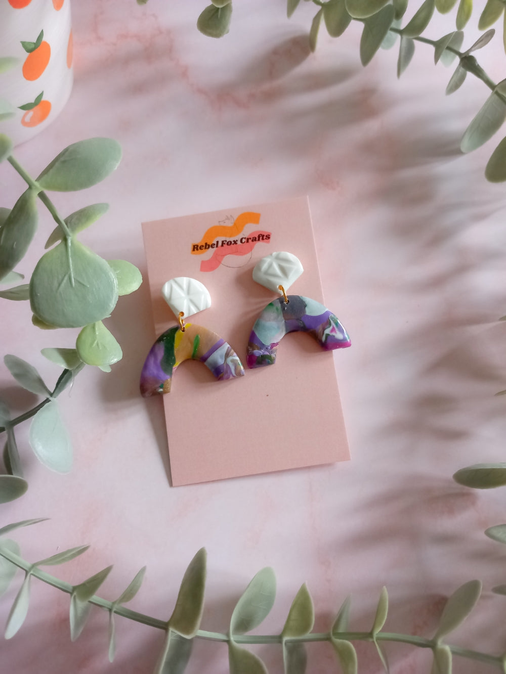 Botanical Marble Arch Clay Dangles
