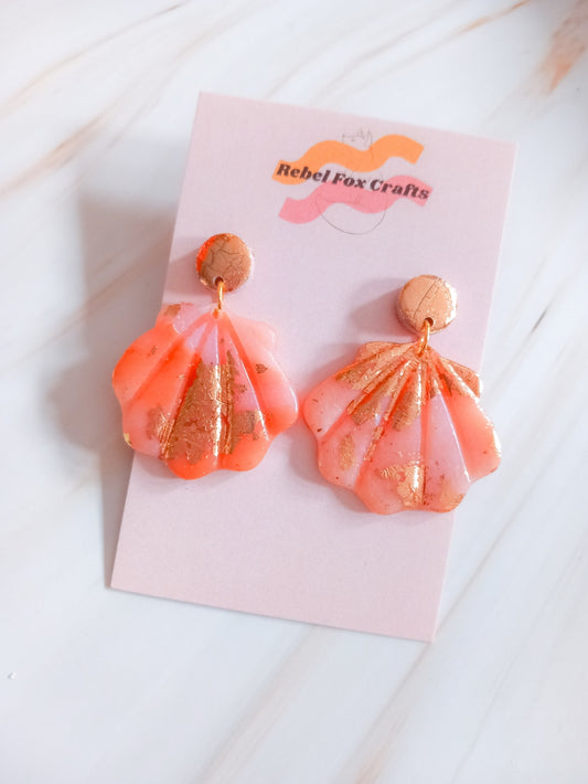 Autumn Fall Shell Earrings