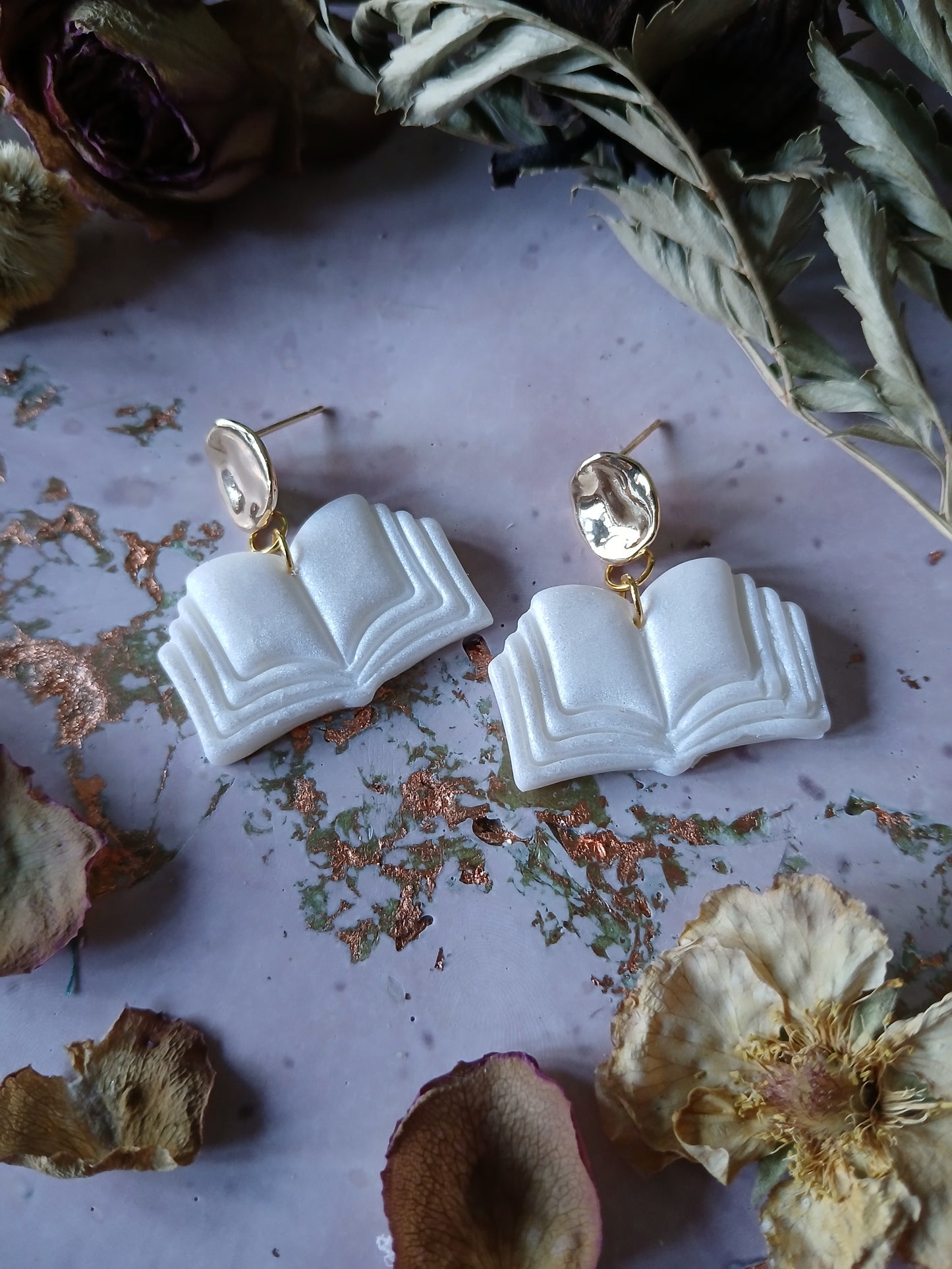 Open Book Earrings