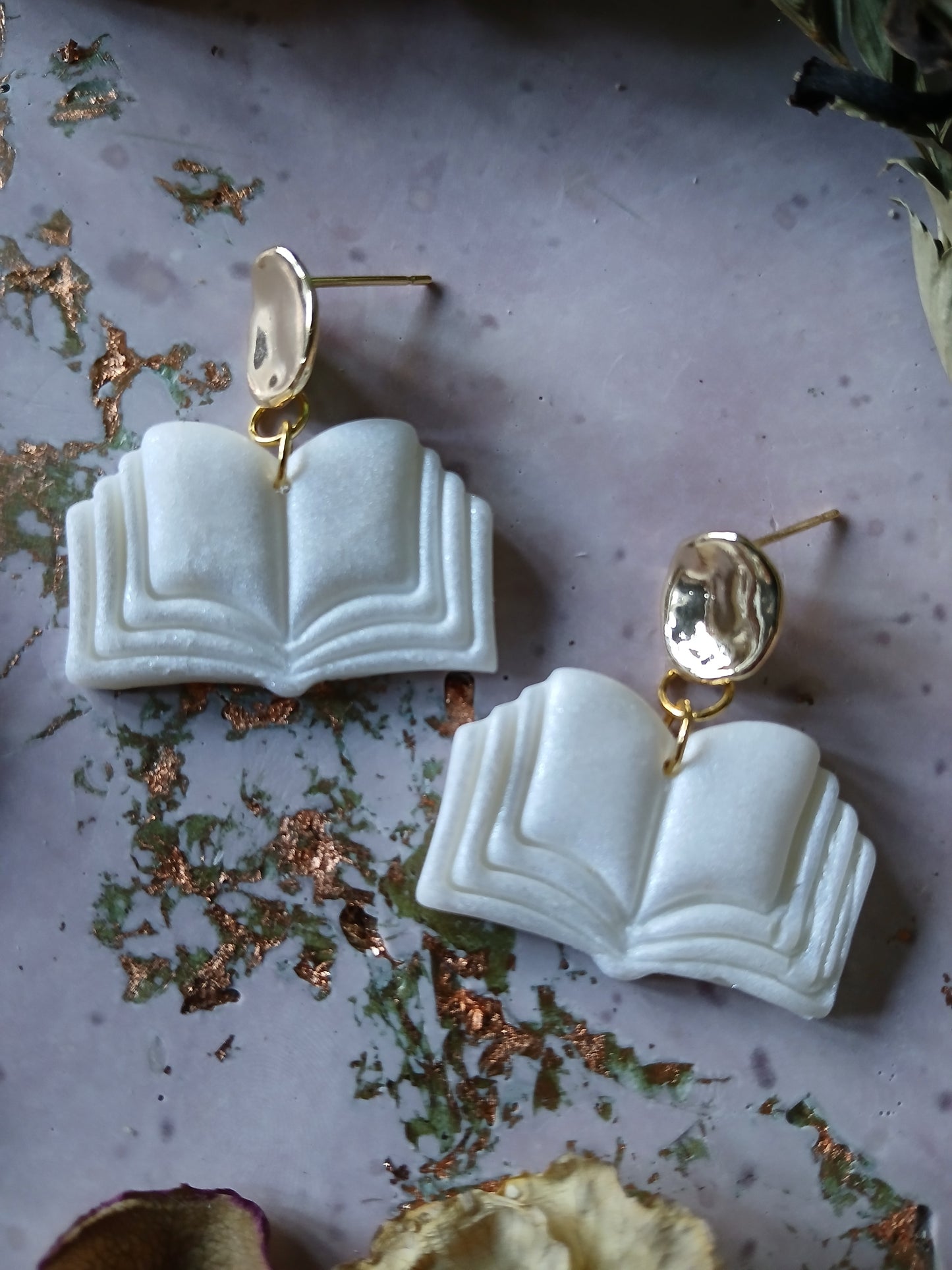 Open Book Earrings