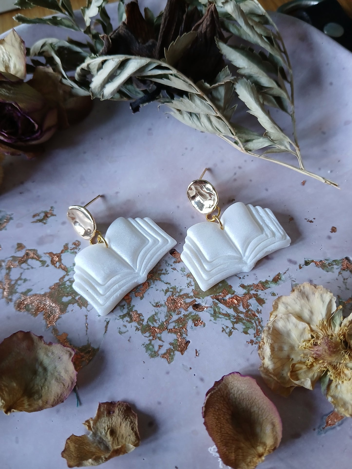 Open Book Earrings