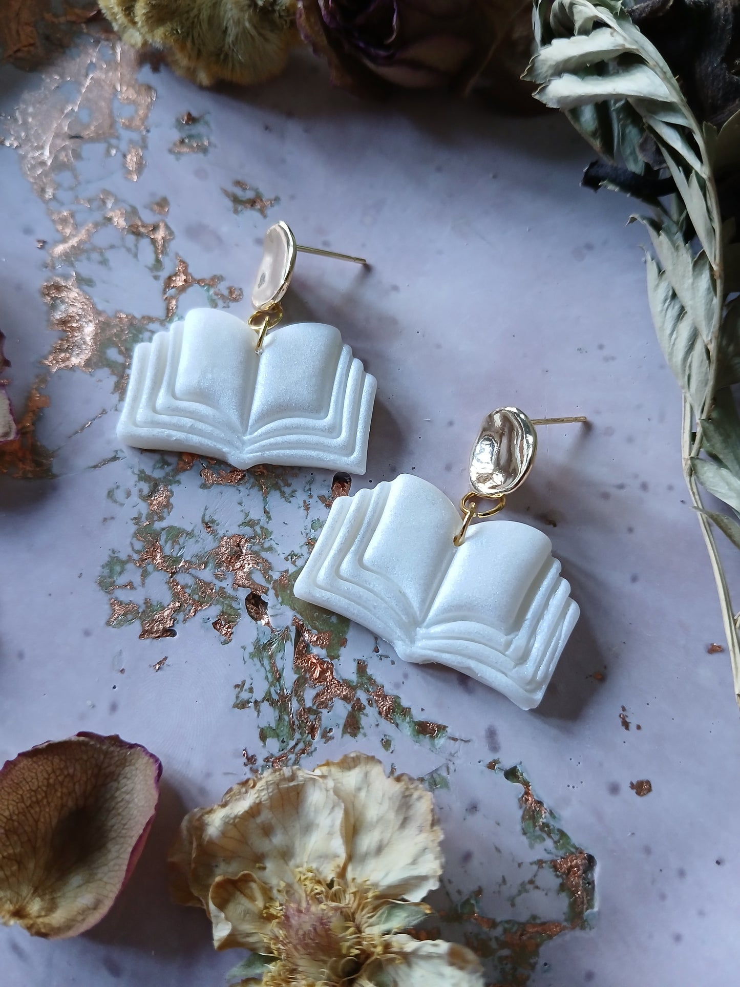 Open Book Earrings