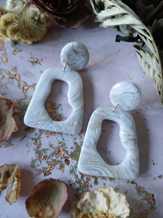 Abstract Stone Effect Marble Earrings