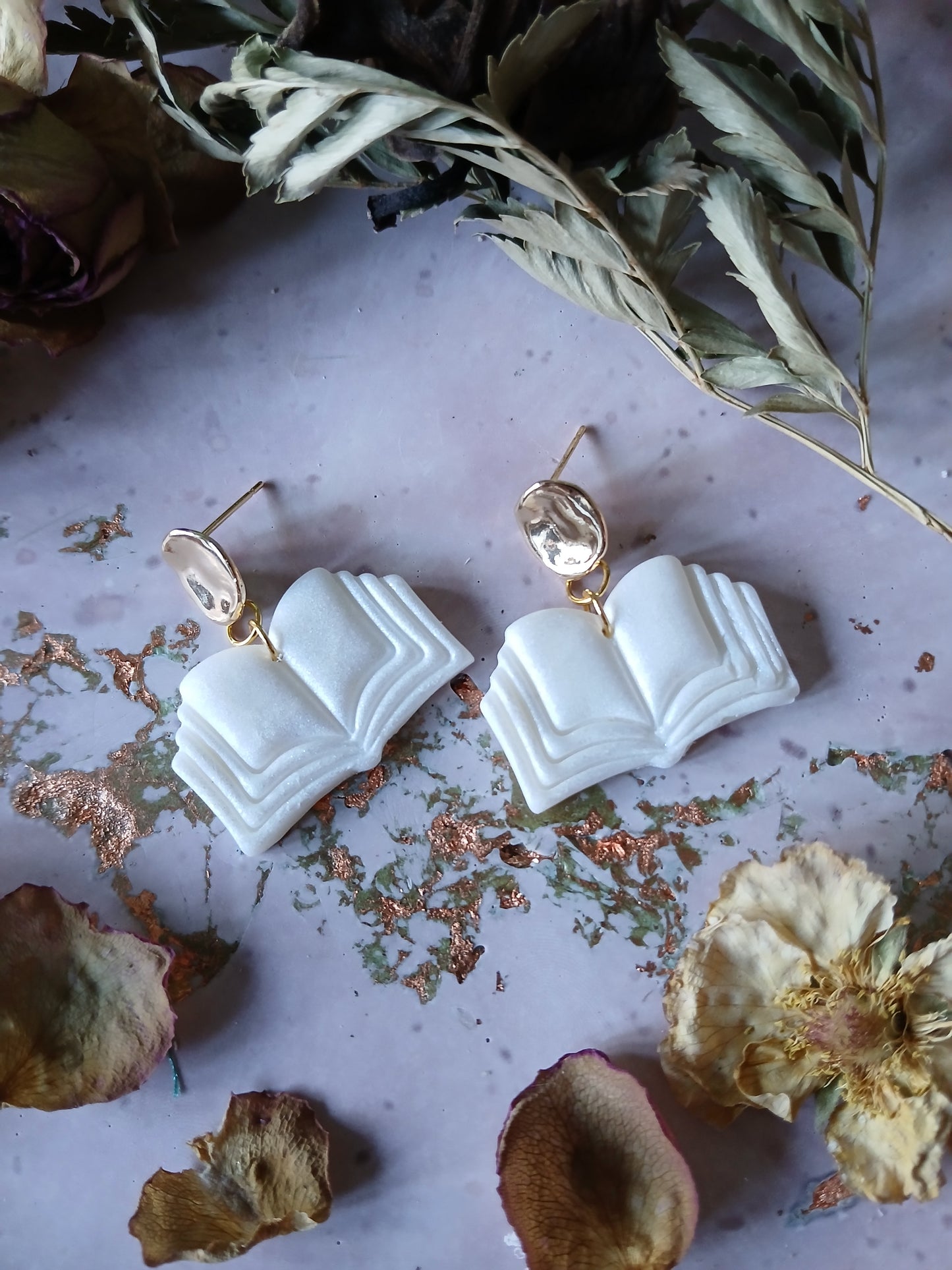 Open Book Earrings