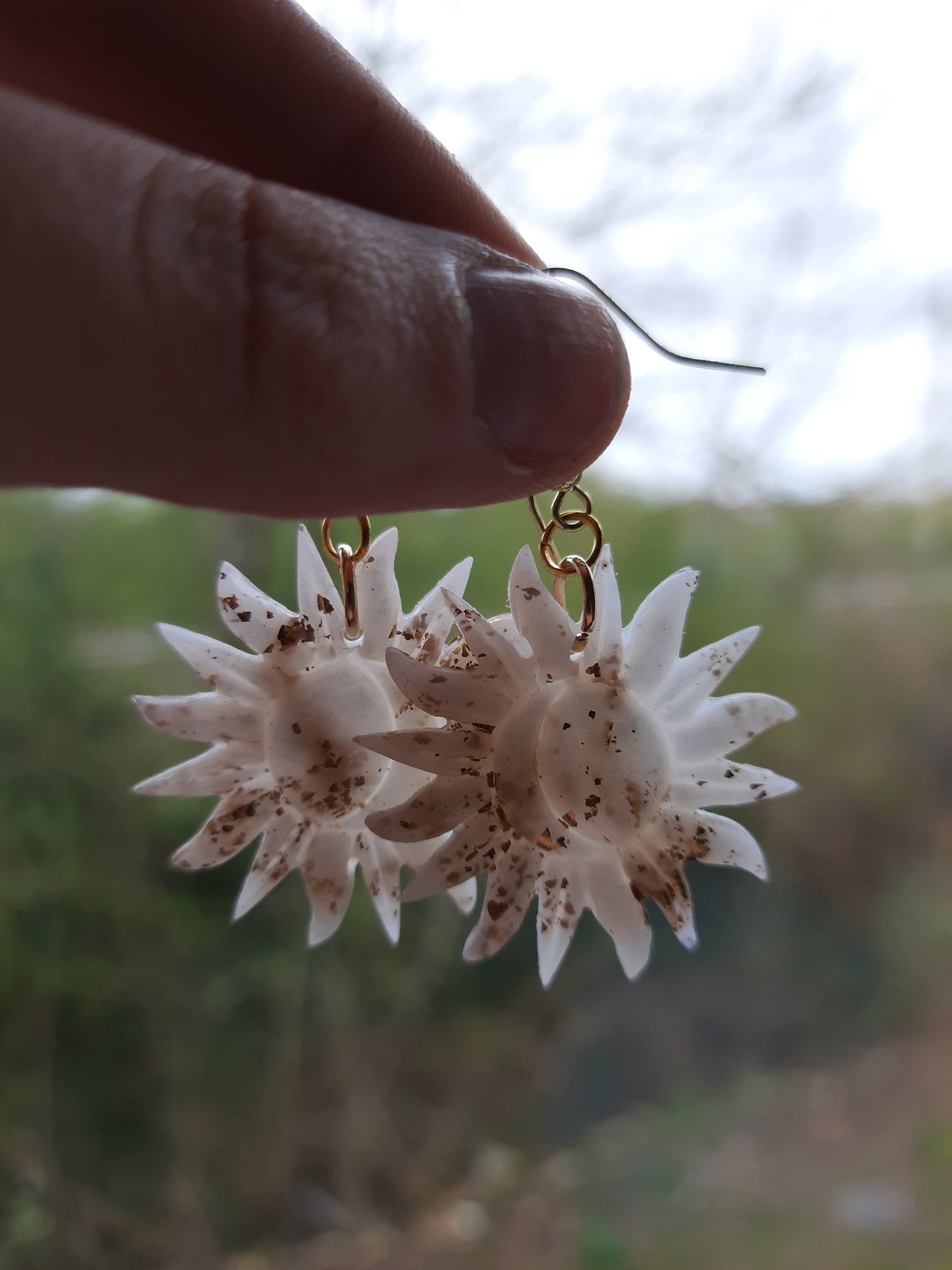 Celestial Sun Gold Leaf Earrings