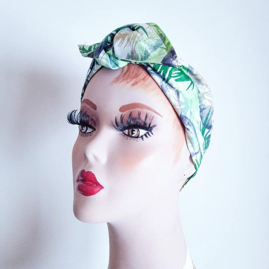 Elephant Jungle Print Vintage Inspired Wide Headscarf