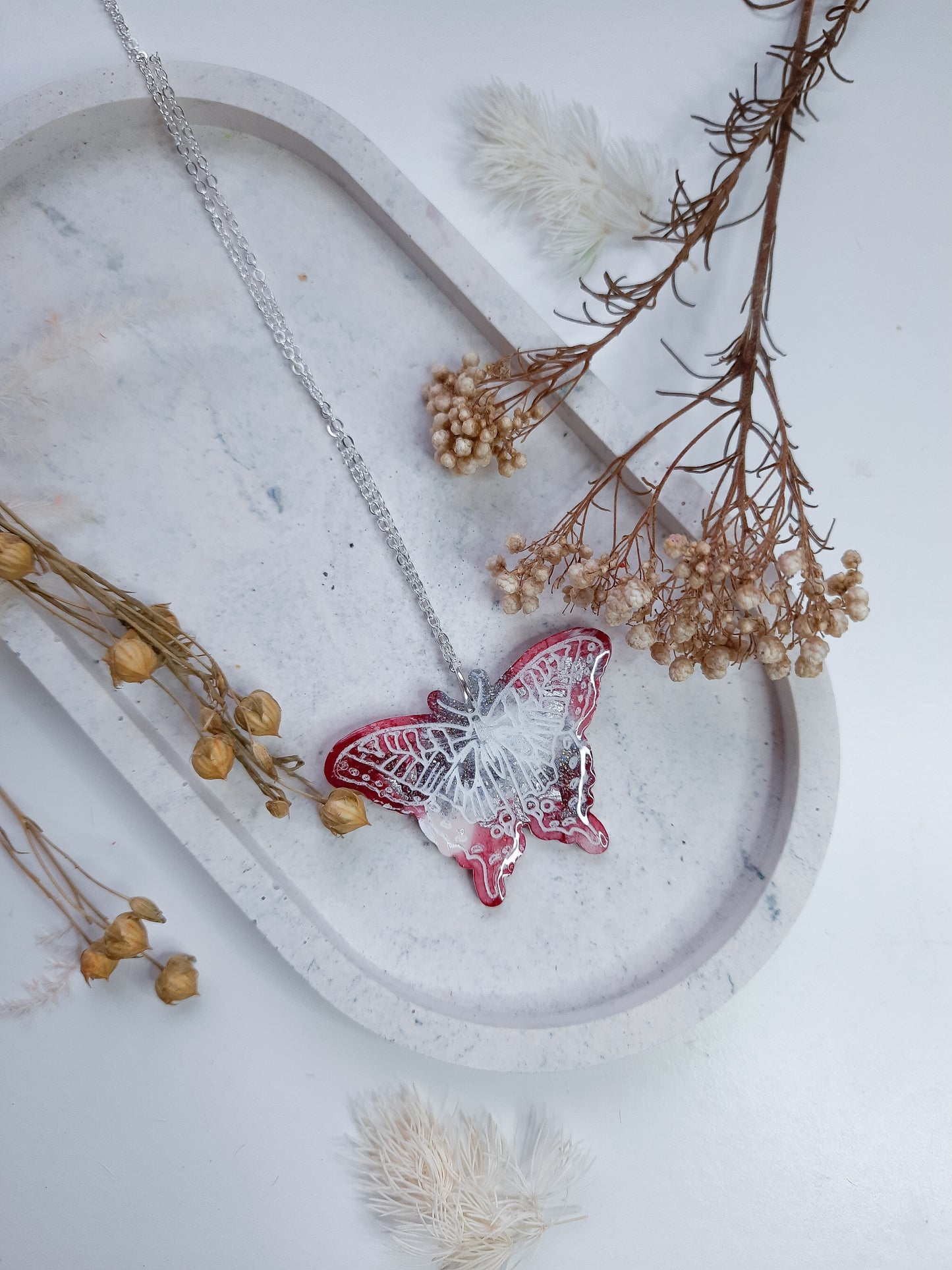 Resin Butterfly Necklace
