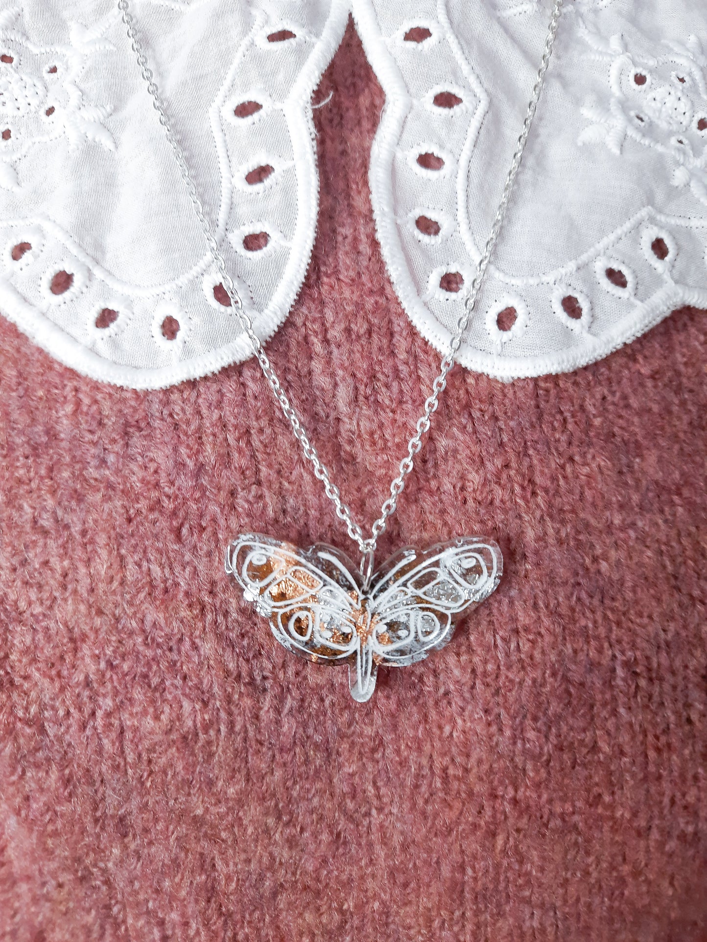 Resin Moth Necklace