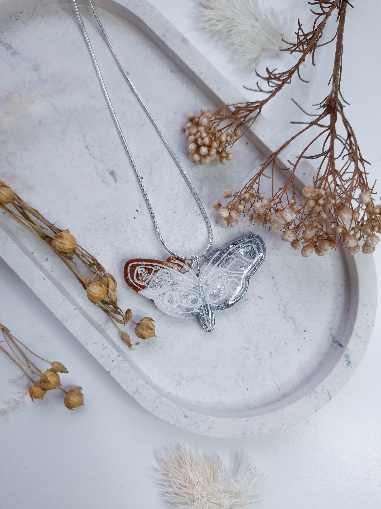 Resin Moth Necklace