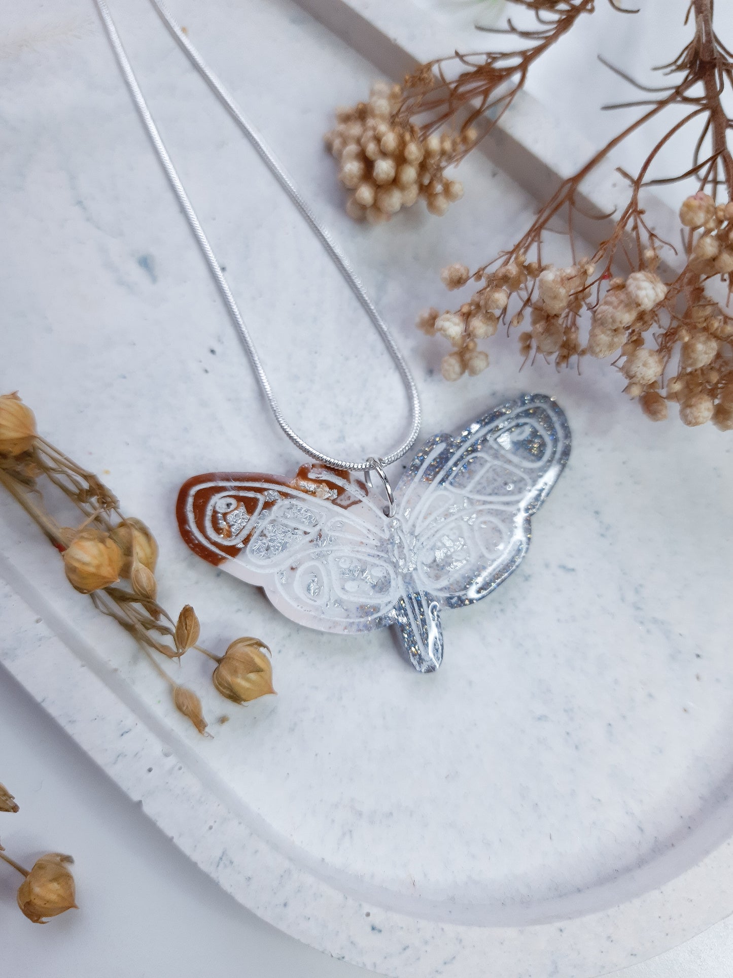 Resin Moth Necklace