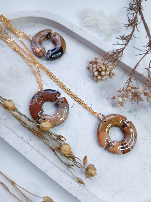 Art Deco Arch Fan Polymerclay Necklace