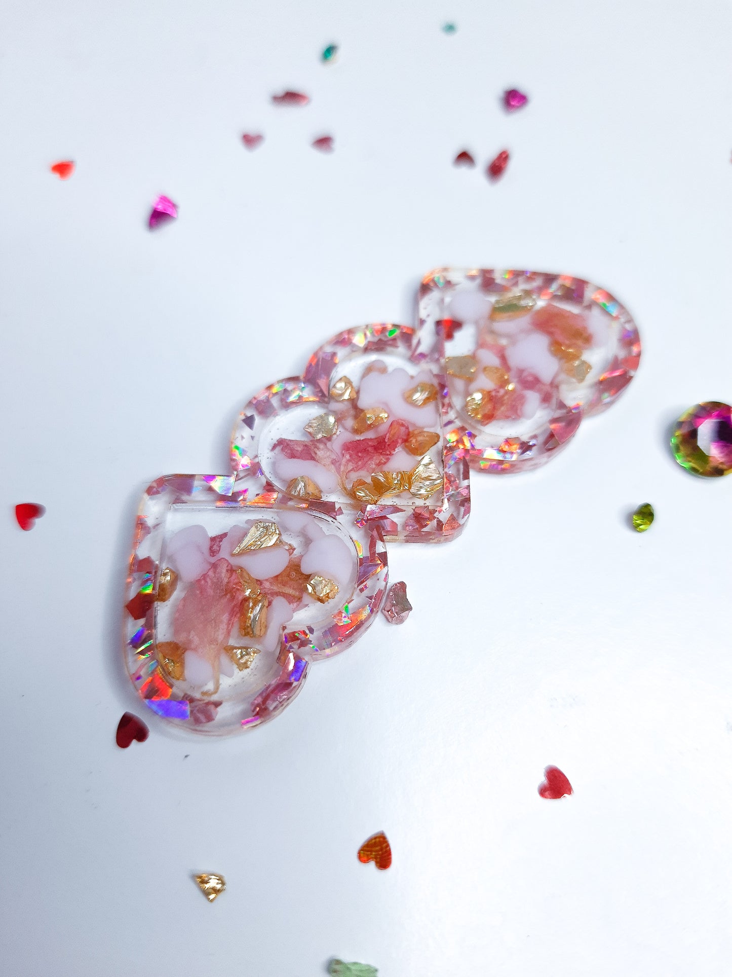 Heart Resin and Acrylic Hair Clip