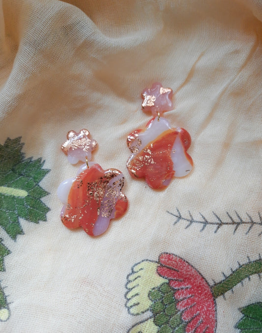 Caramel Swirl Flower Power Earrings