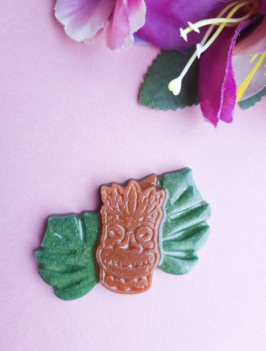 Tiki Resin Brooch