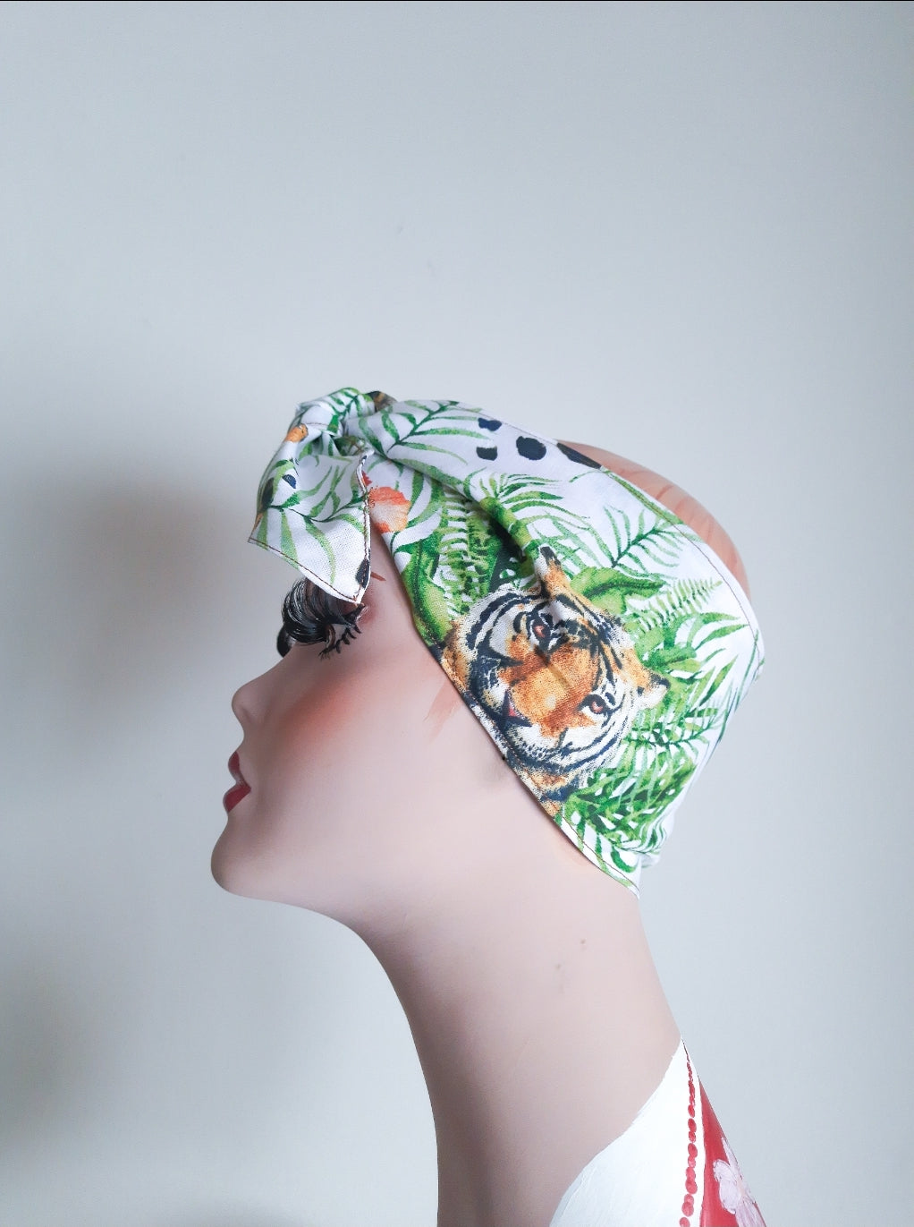 Tiger Jungle Print Vintage Inspired Wide Headscarf