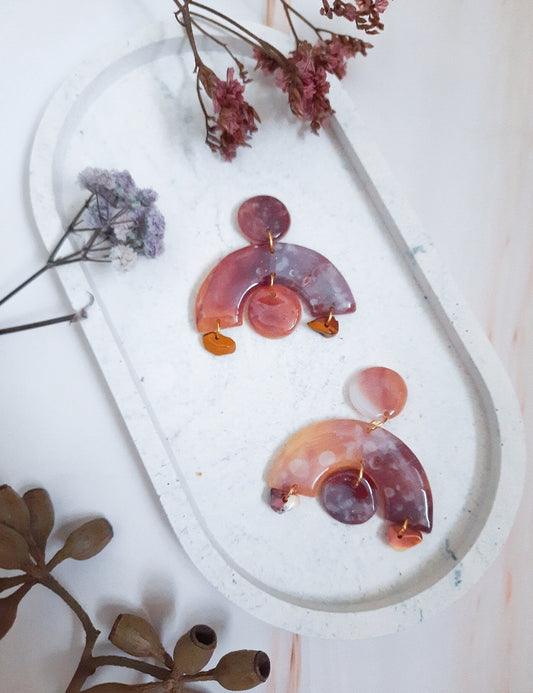 Pumpkin Spice Arch Polymer Clay Earrings