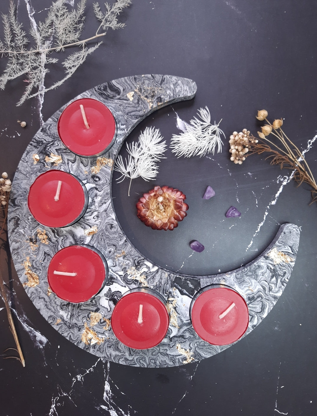 Crescent Moon Jesomite Tealight Candle Tray