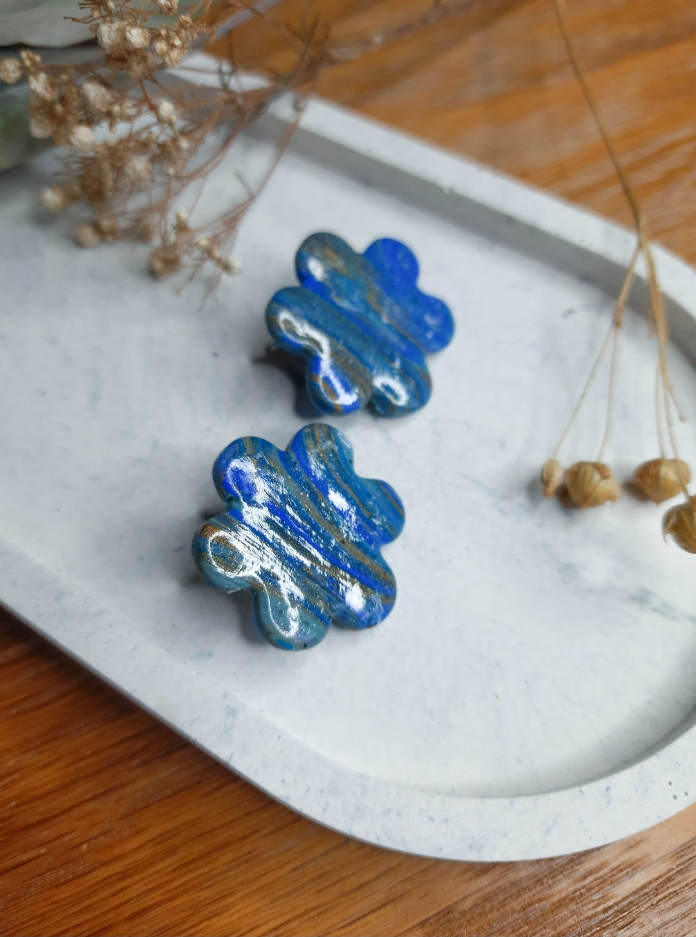 Florie Marble Polymer Clay Earrings