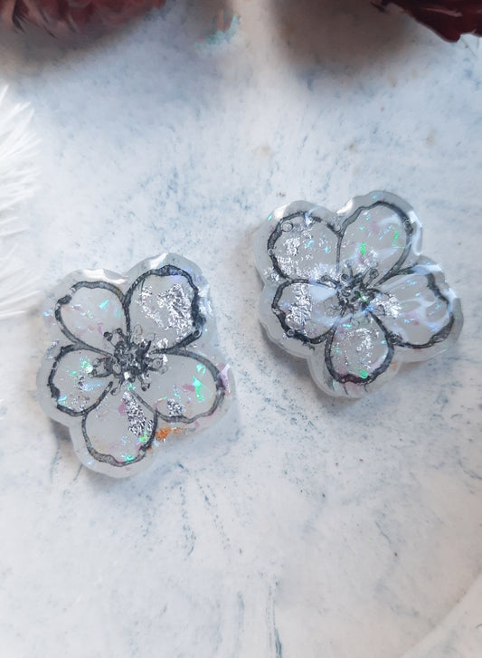 Oriental Floral Stud Earrings