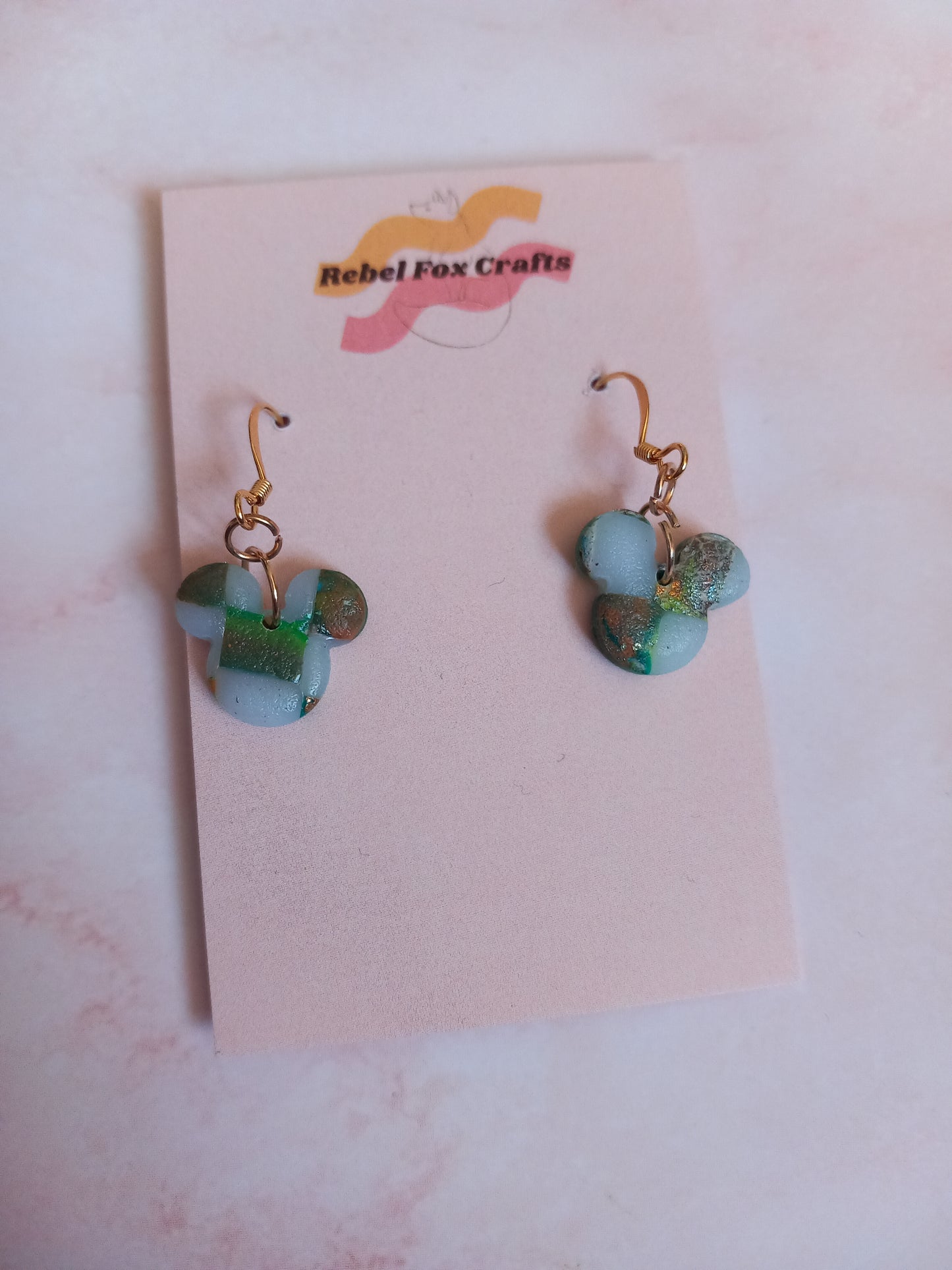 Checkerboard Mouse Earrings