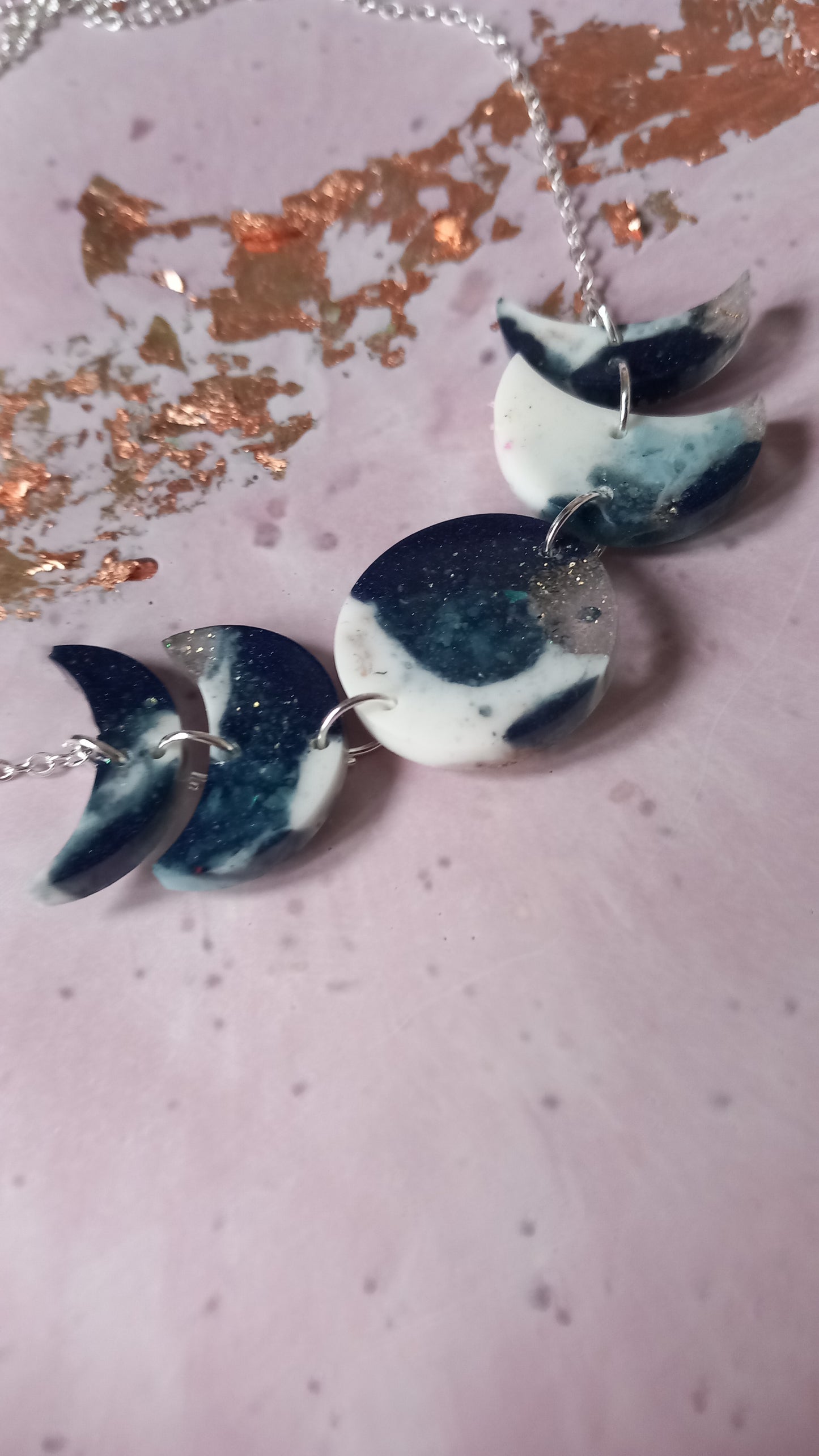 Moon Phase Silver Necklace