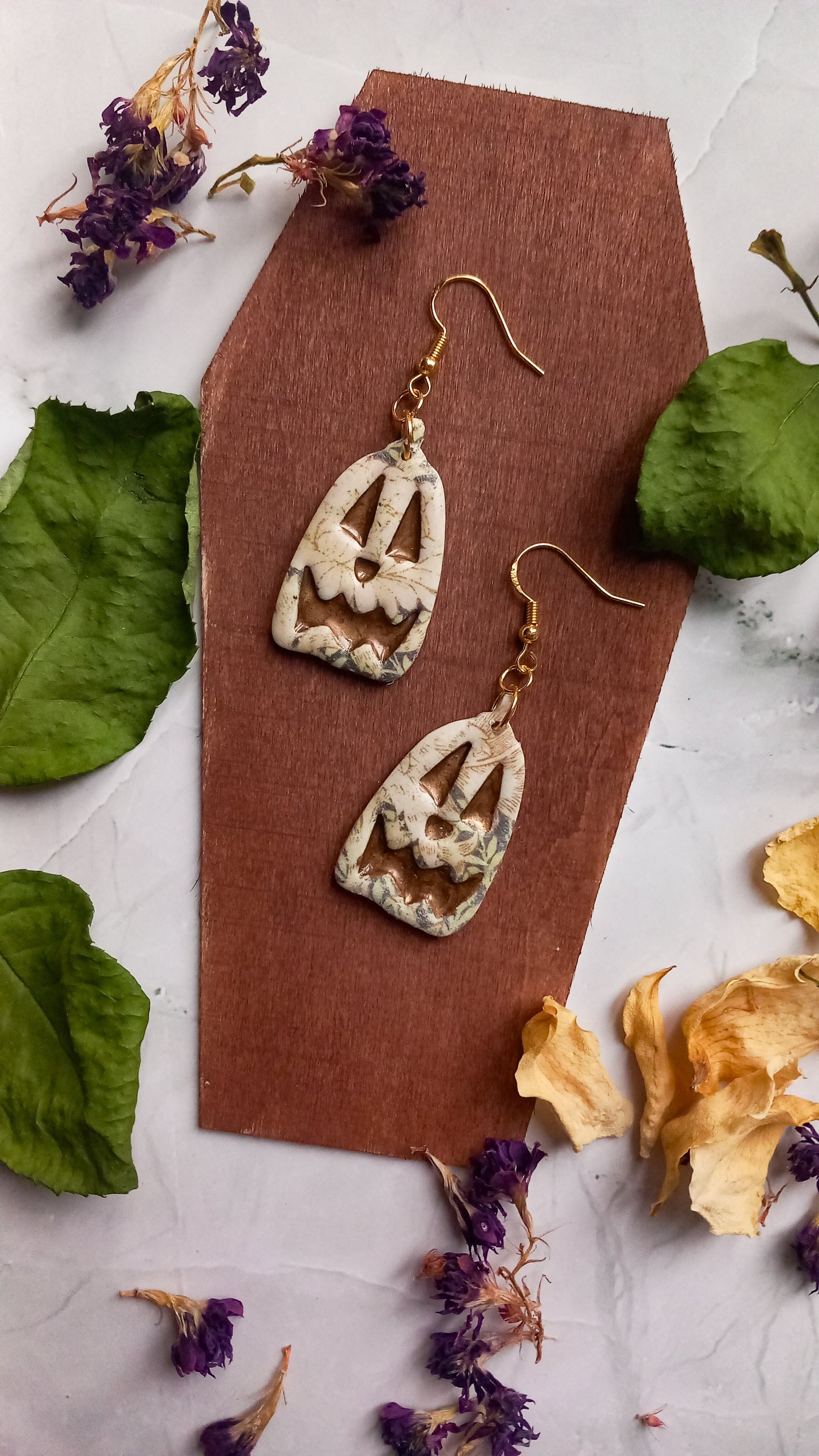 Jack O'Lantern Pumpkin Earrings