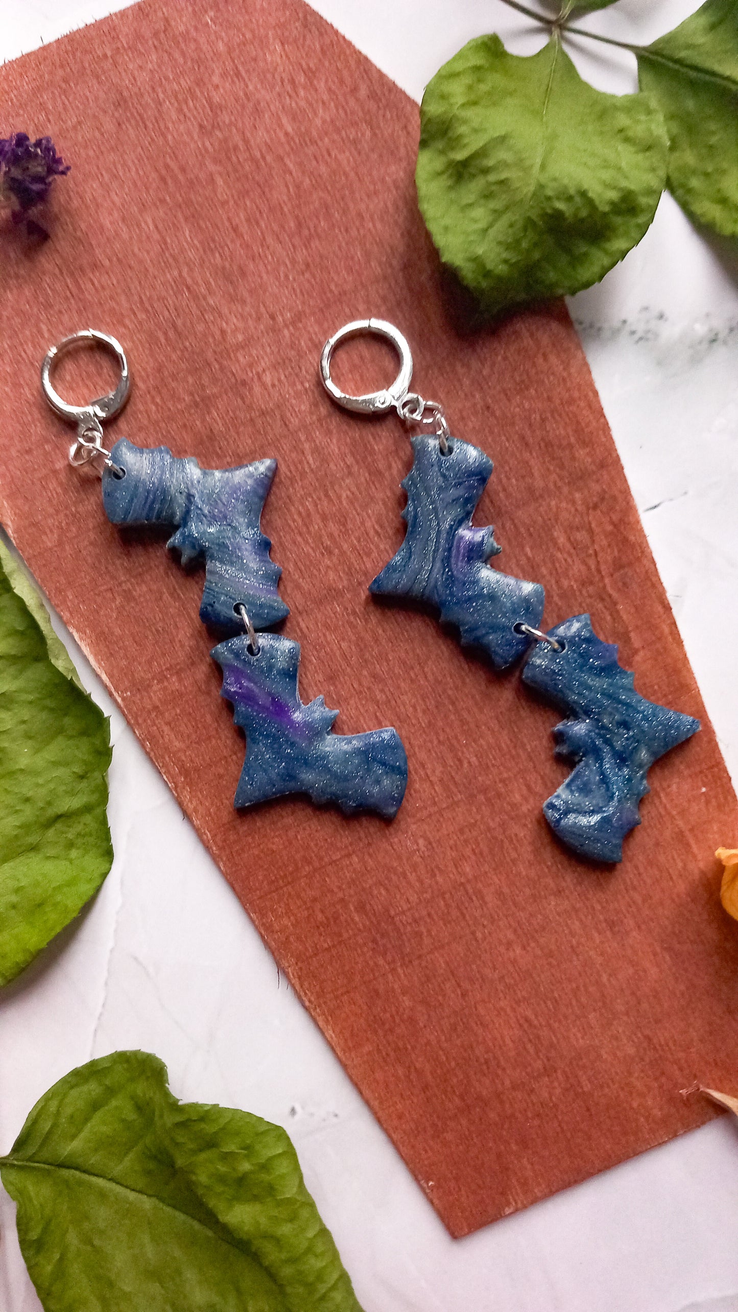 Duo of Bats Dangle Earrings