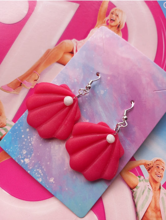 Barbie Pink Shell Earrings