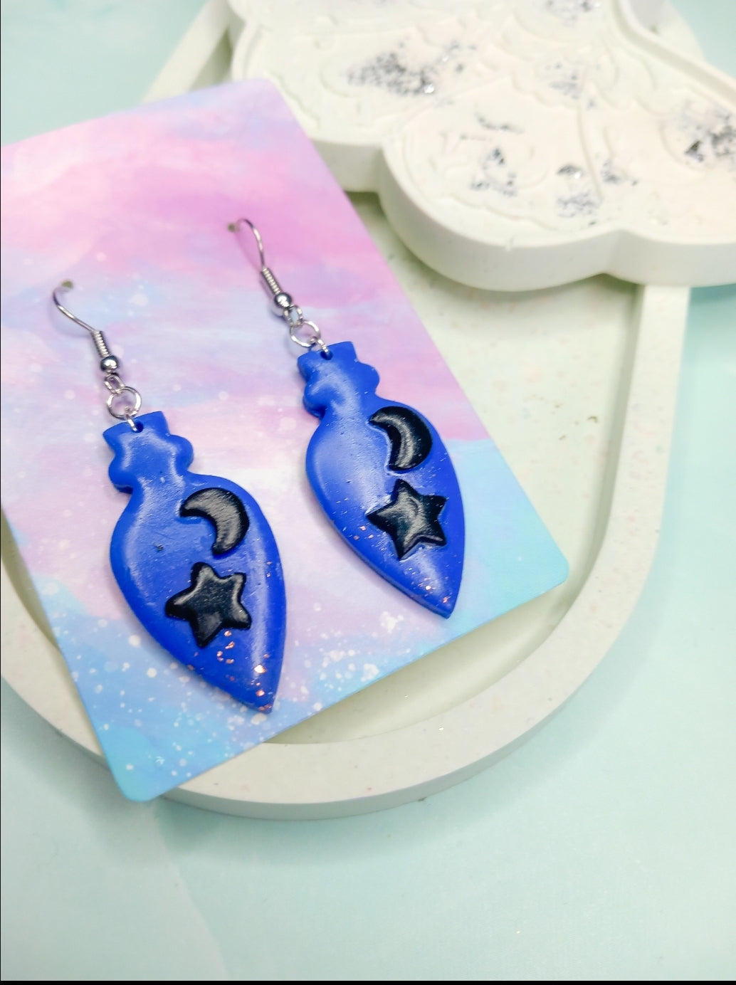 Potion Bottle Celestial Clay Earrings