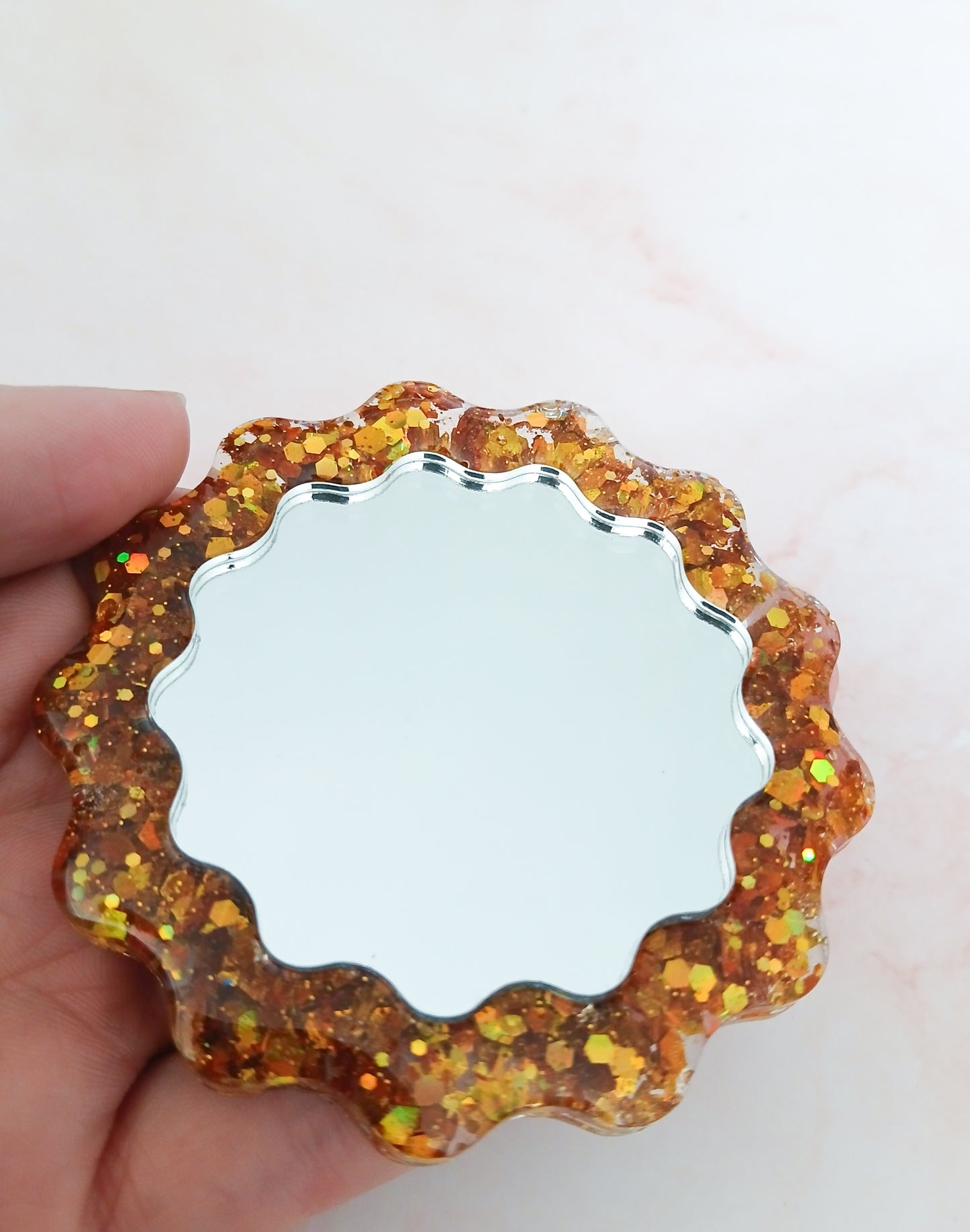 Gold Glitter Pocket Mirror