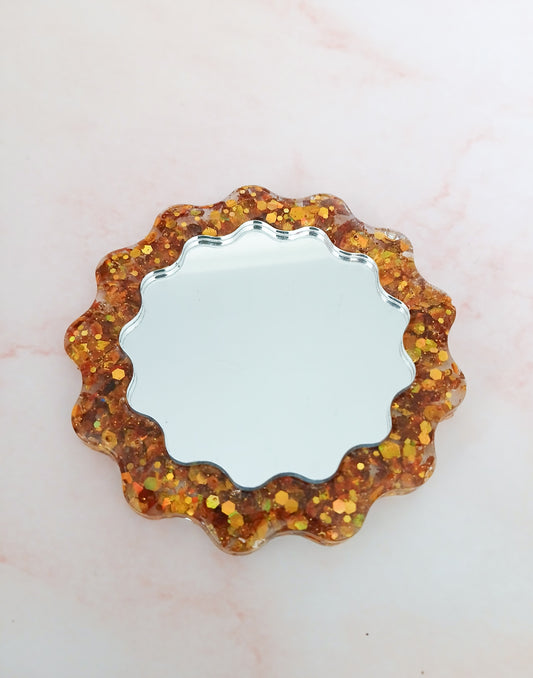 Gold Glitter Pocket Mirror