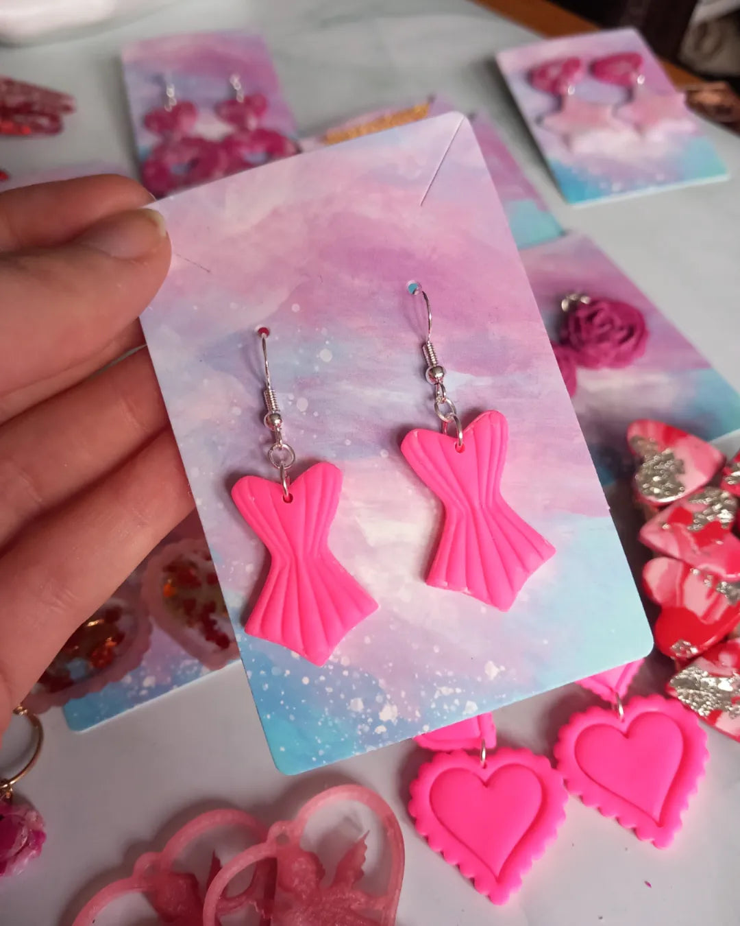 Barbie Pink Neon Corset Earrings