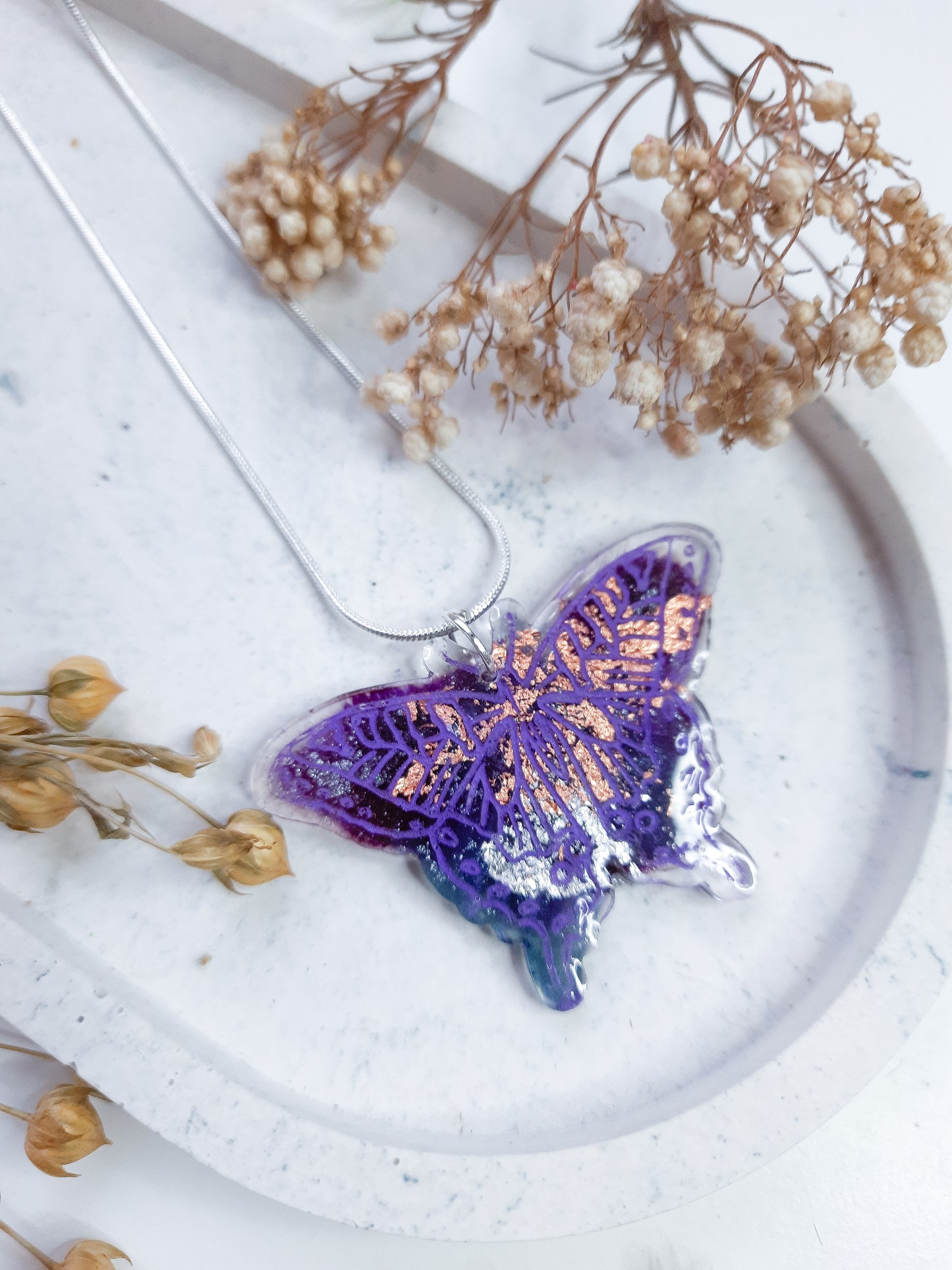 Resin Butterfly Necklace
