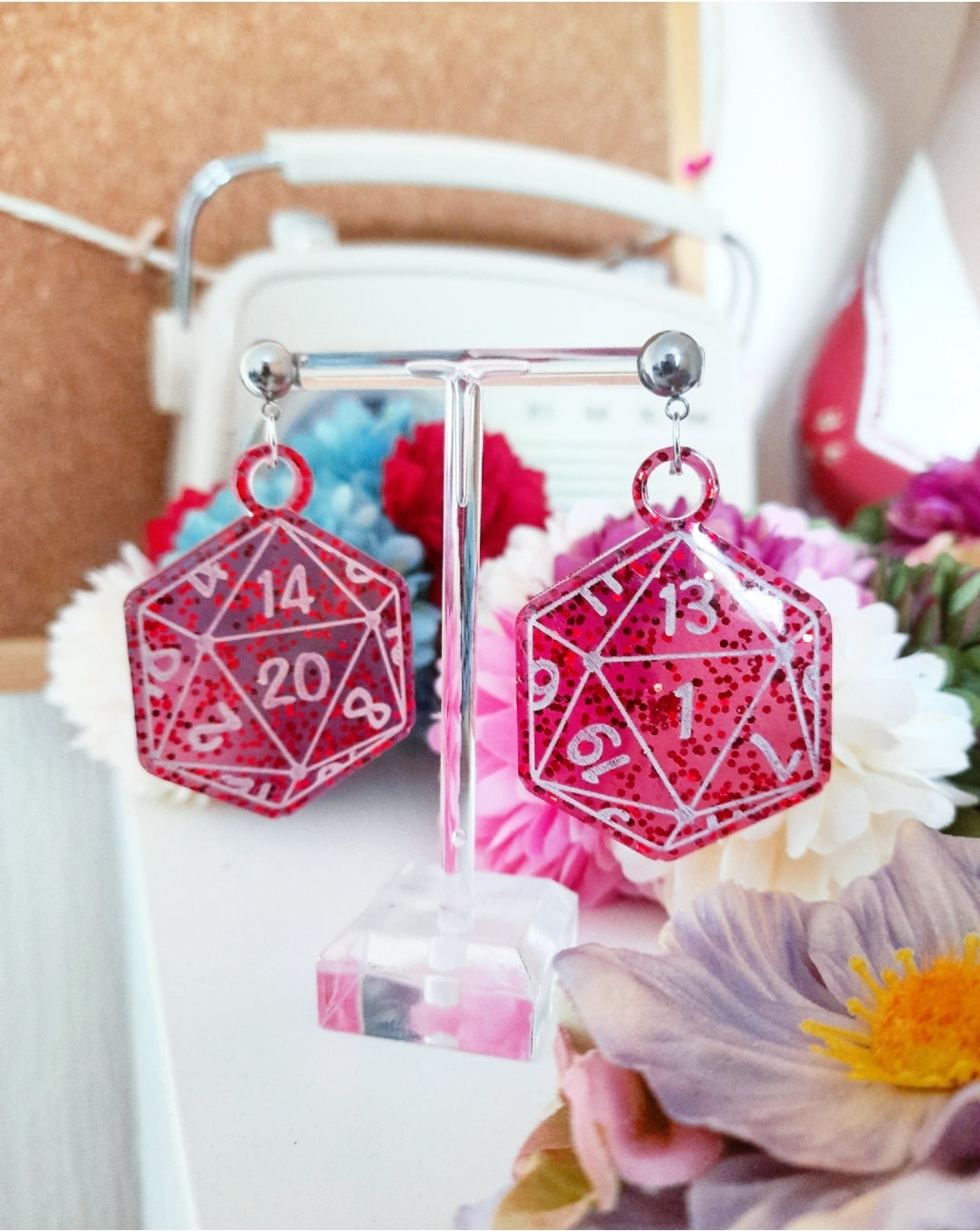 Dungeons and Dragons d20 Critical Hit Resin Earrings