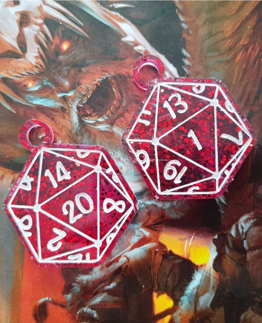 Dungeons and Dragons d20 Critical Hit Resin Earrings