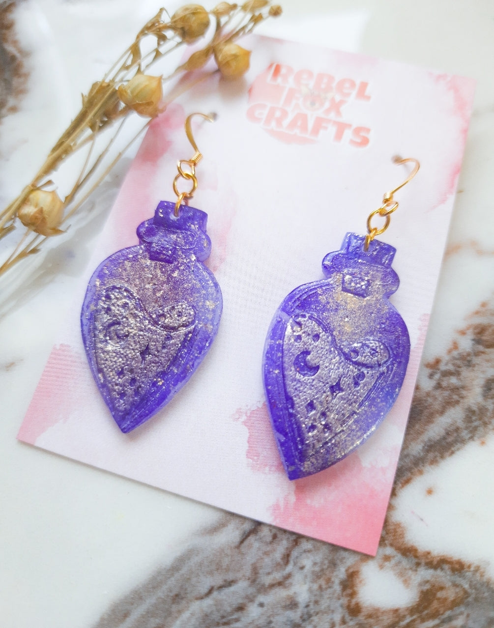 Magic Potion Bottle Polymer Clay Earrings