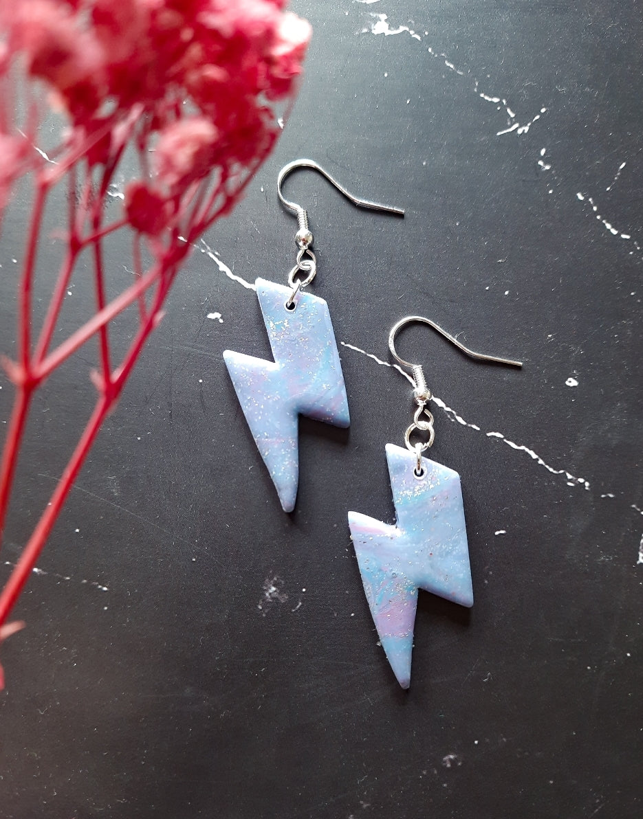 Lightning Bolt Polymer Clay Earrings