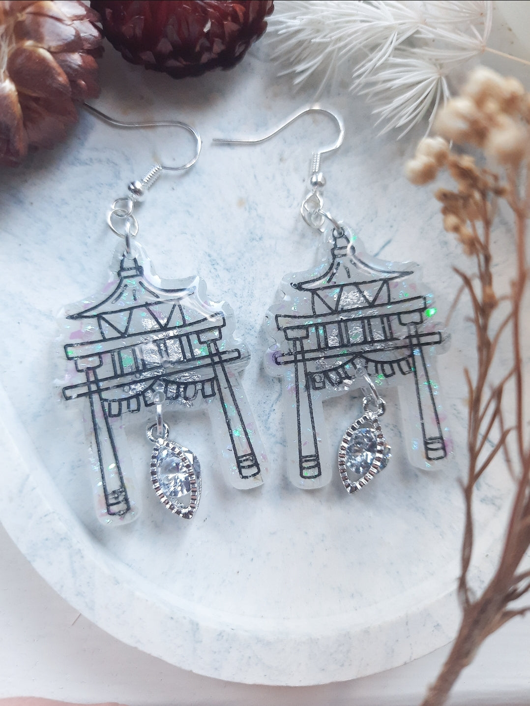 Oriental Building Earrings